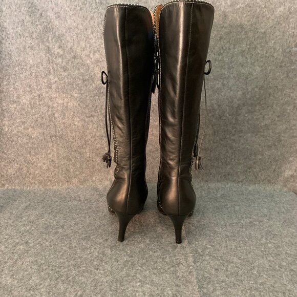 Staccato Women's Black Heel Pump Knee High Boots - Picture 10 of 13